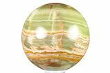 Polished Green Banded Calcite Sphere - Pakistan #264768-1